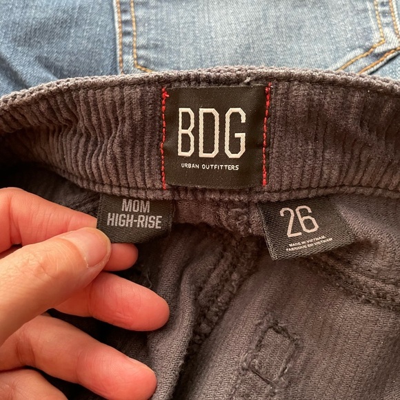BDG Mom High Rise Corduroy Pants Size 26 Grey/Navy - Picture 8 of 12